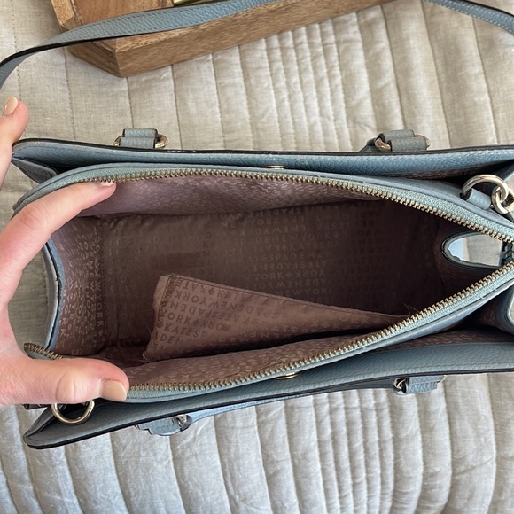 kate spade Dusty Blue Leather Crossbody Satchel - Picture 5 of 7